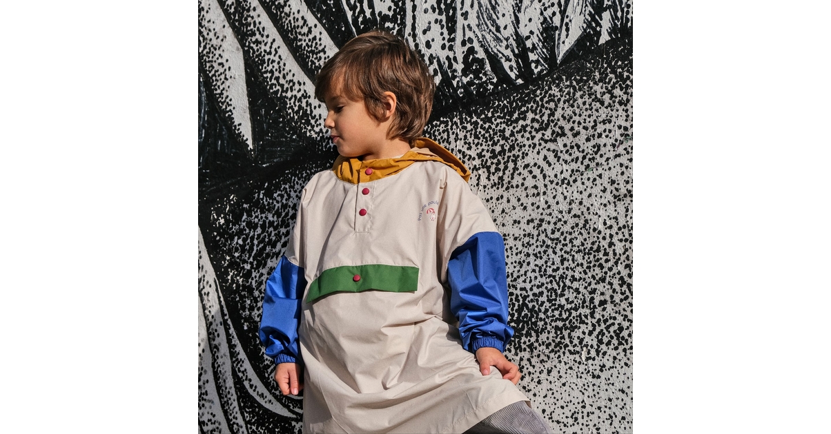 Poncho De Pluie Enfant Avec Manches - Salopette Imperméable Motif étoiles - Coupe-vent Pratique Pour Sorties