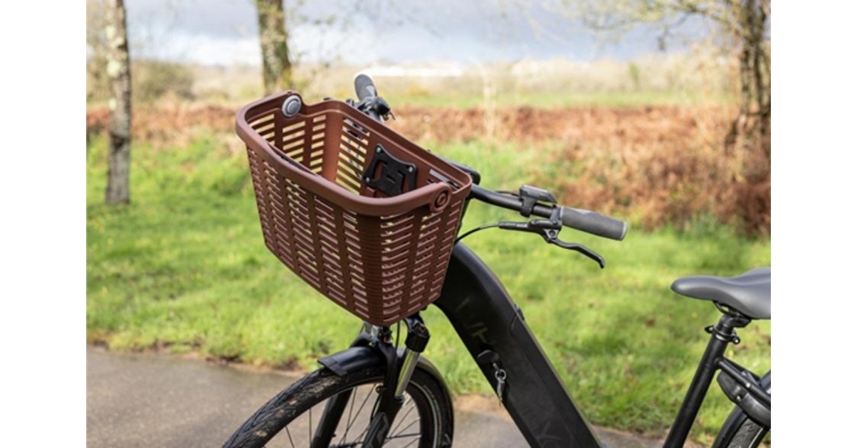 Panier Vélo Ancien En Osier Marron – Fixation Réglable