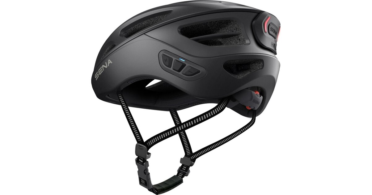Sena C1 - Casque Vélo Intelligent Avec Intercom Bluetooth 4 Voies, écouteurs Et Micro Intégrés, Feu Arrière