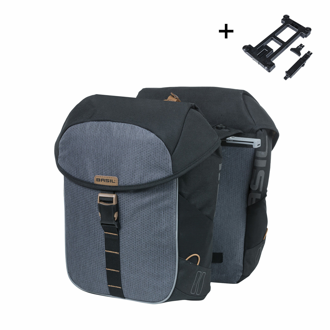 Sacoches Arrière Vélo Basil Miles – 32L – Imperméables – Bleu Noir (Lot De 2)