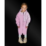 poncho-de-pluie-enfant-rose-cendre-motifs-guepard-reflechissants-fille-etanche