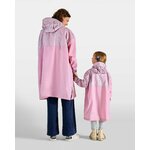 poncho-de-pluie-velo-rose-cendre-motifs-guepard-reflechissants-fille-mere-impermeable