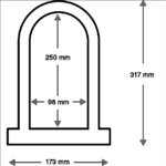 Dimensions de lantivol U Auvray U Alarm Pro 98 x 250 mm