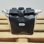 Sacoche vélo roll-top Silibiliz noir mat et argenté