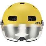 casque-velo-visiere-baissée-uvex-rush-visor-jaune-front