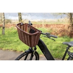 Panier D-shaped Panier Vélo Osier D-Shape - Guidant Avant Étanche Avec Sangles Cuir | Style Rétro Main Panier Velo