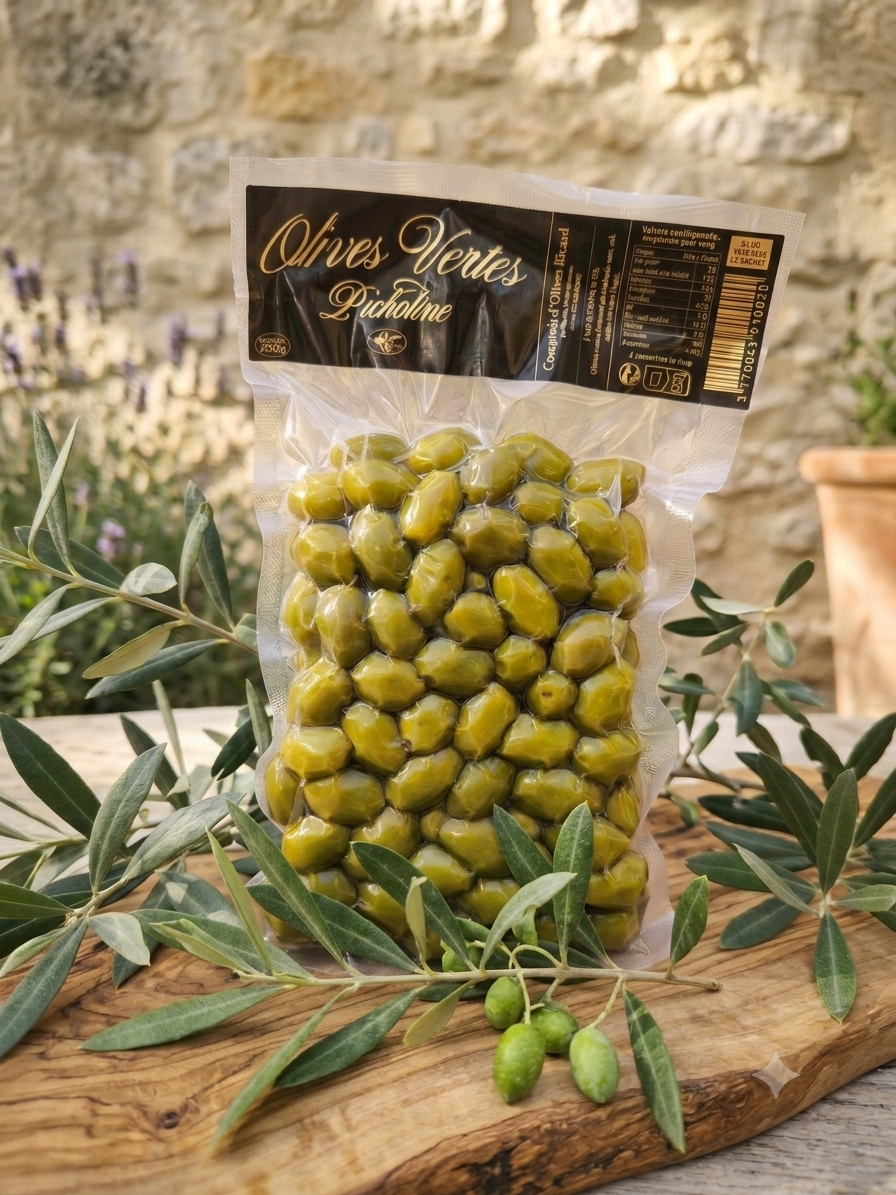 Olives Picholines - Confiserie d'olives Ricard - sous vide 250g