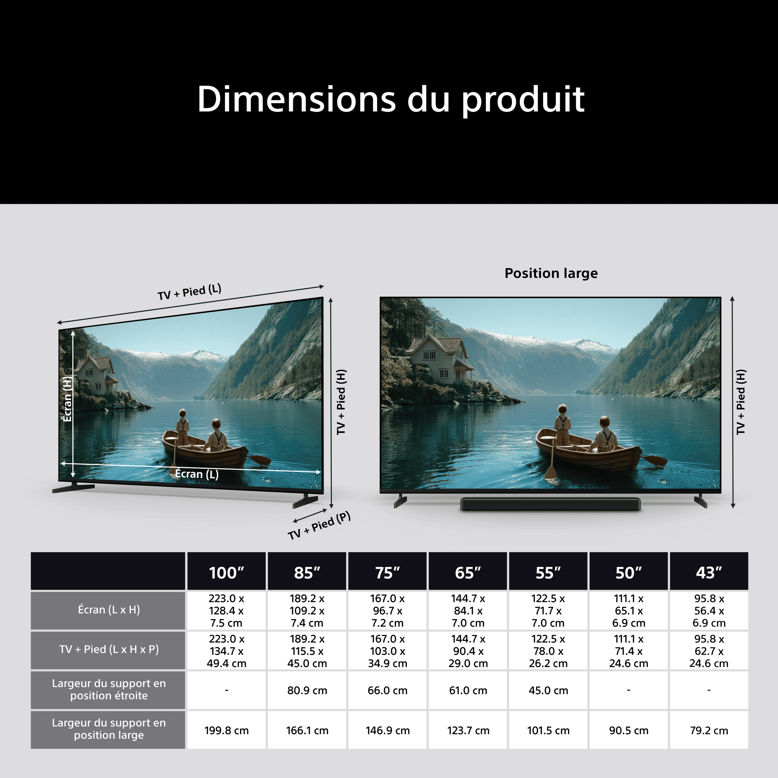 05-sony-tv-bravia-3-II-dimensions-produit-tailles-ecran-43-a-100-pouces-position-pieds