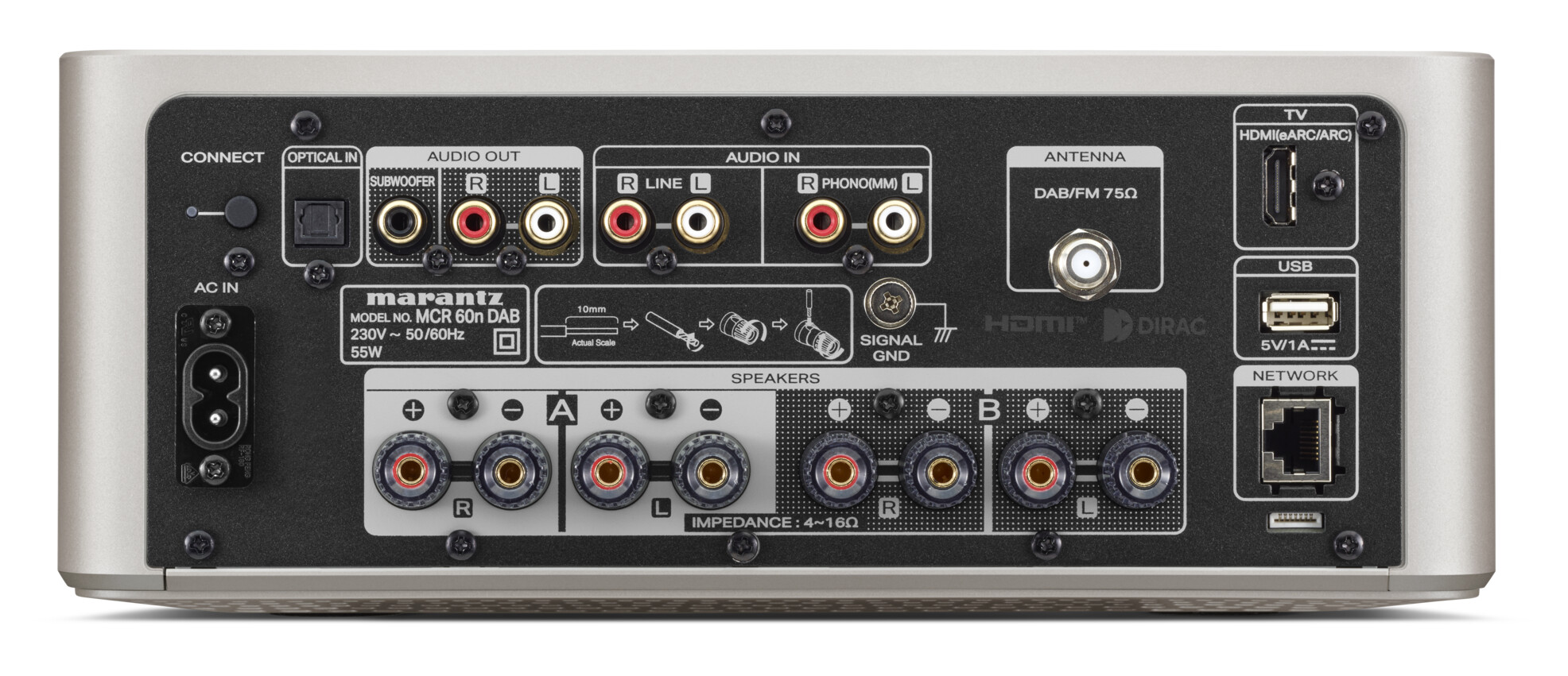 Low--Marantz - MCR 60n DAB Champagne Gold Rear EU