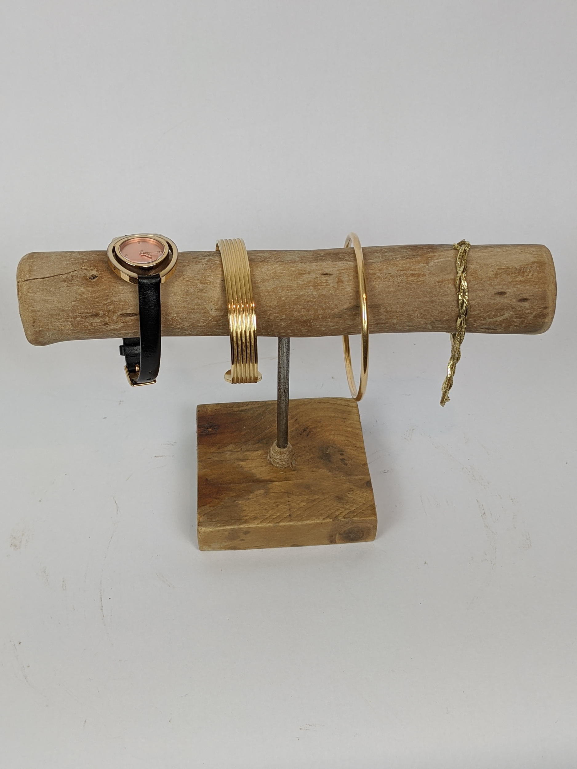 Présentoir à Montres En Bois Massif – Avec Rangement Pour Bijoux (bagues, Boucles D'oreilles), Design Incliné, Idéal Vitrine Ou Maison