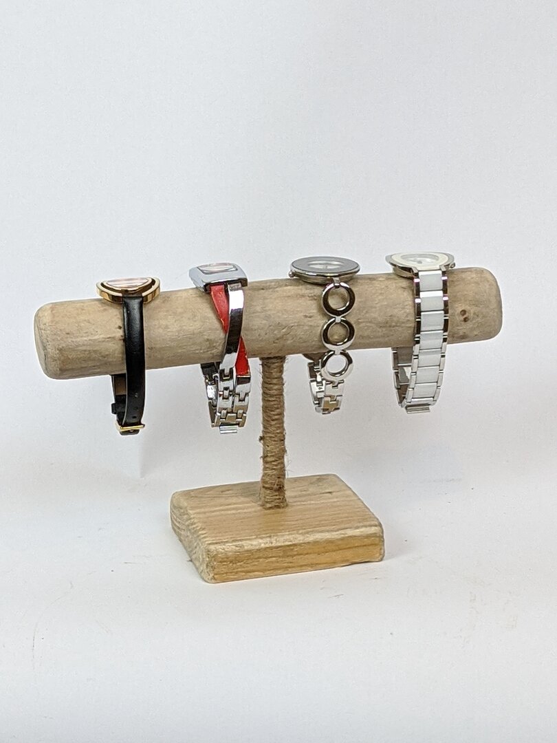 Présentoir à Montres En Bois Noir - Porte-Montres & Bijoux Avec Rangement - Pour Homme Et Femme - Design Incliné
