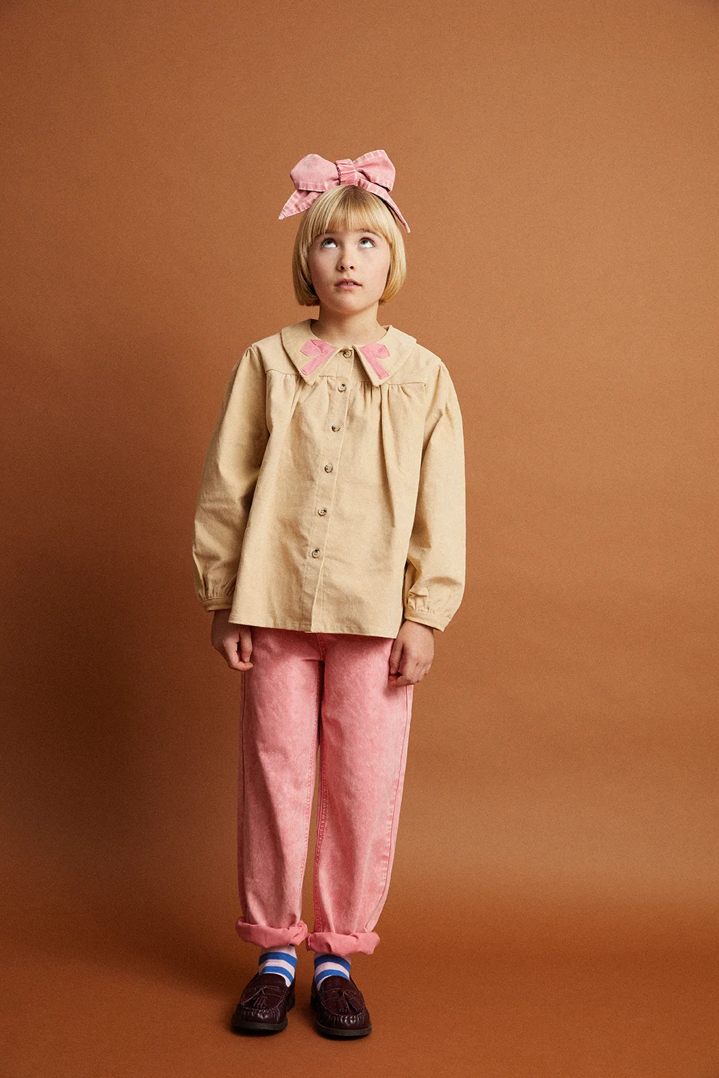 Corduroy girls blouse  Vanilla 2