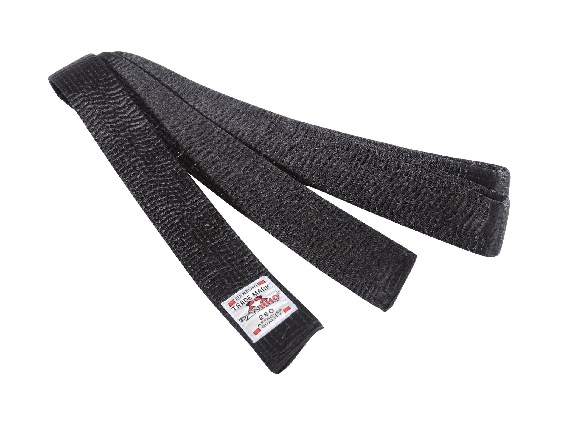 Ceinture Budo noire en soie artificielle