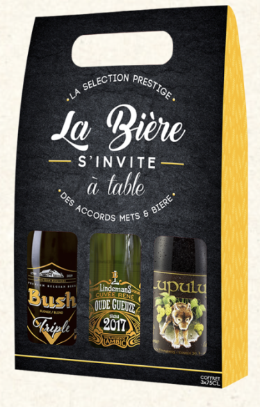 Coffret met bière jaune