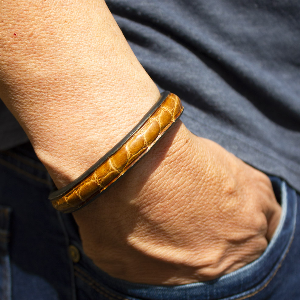 bracelet Croco ocre