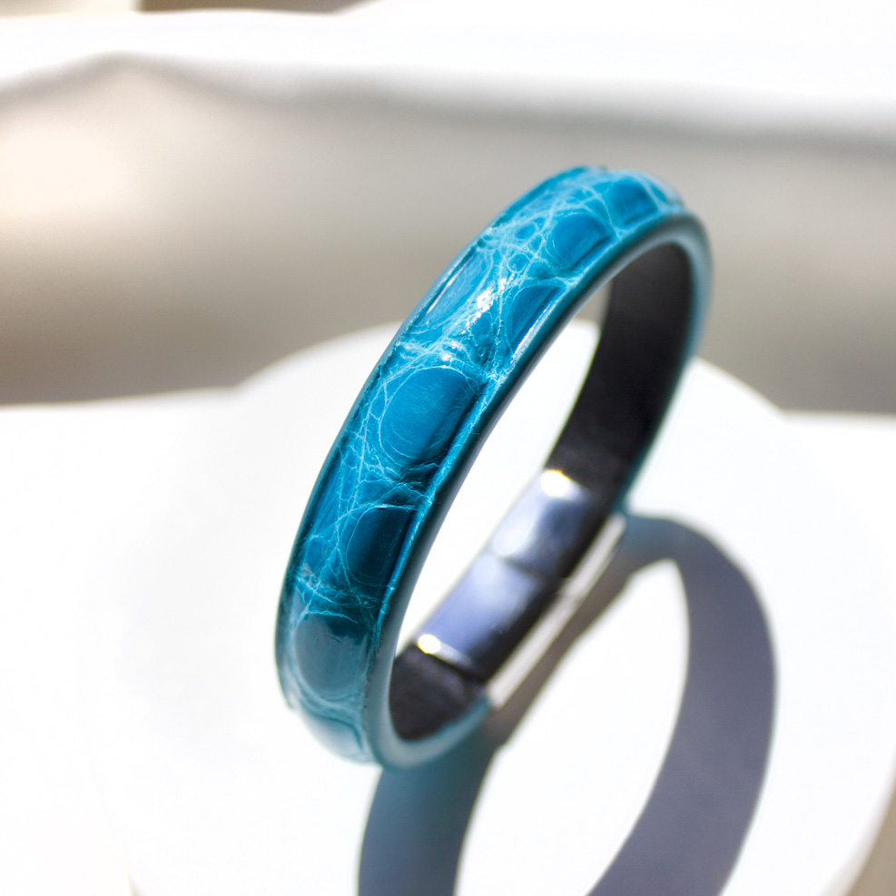 Crivellaro-Bracelet-croco-Turquoise-1