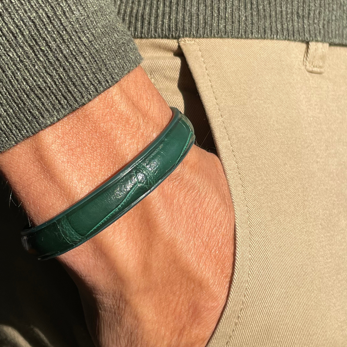 Bracelet Croco Vert