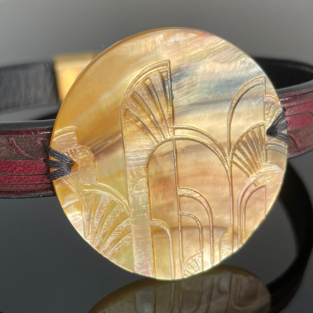 Crivellaro Bracelet Nacre Miel Bordeaux 1