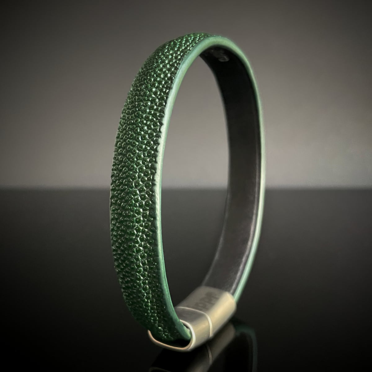 Crivellaro Bracelet Galuchat Vert Foret