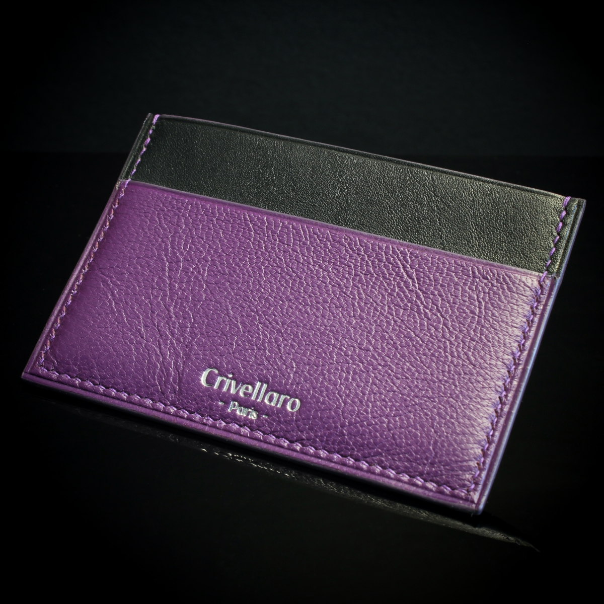 Crivvellaro Maroquinerie porte cartes  Violet Noir