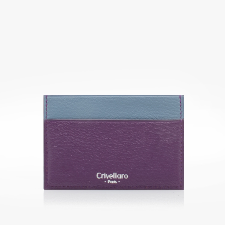 Porte-cartes | Cuir Violet et Bleu