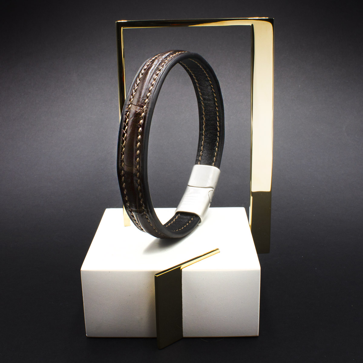 crivellaro-bracelet-couture-croco-marron