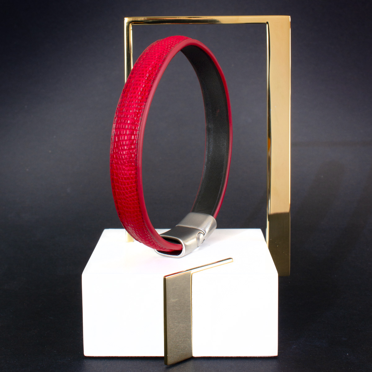 crivellaro-bracelet-lezard-rouge