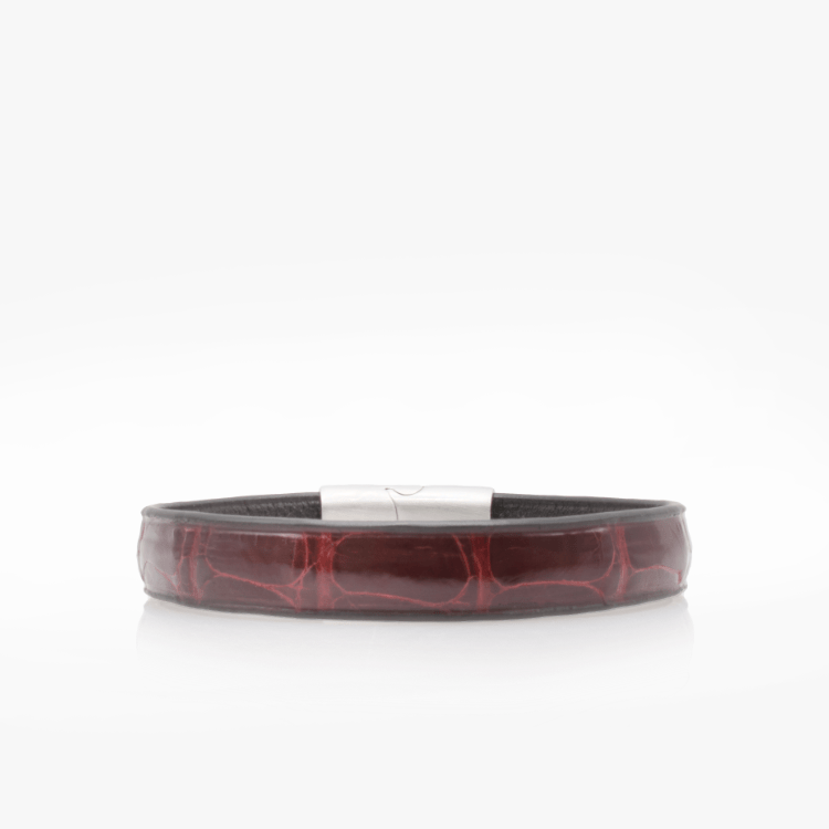 Bracelet Croco Rouge Bordeaux