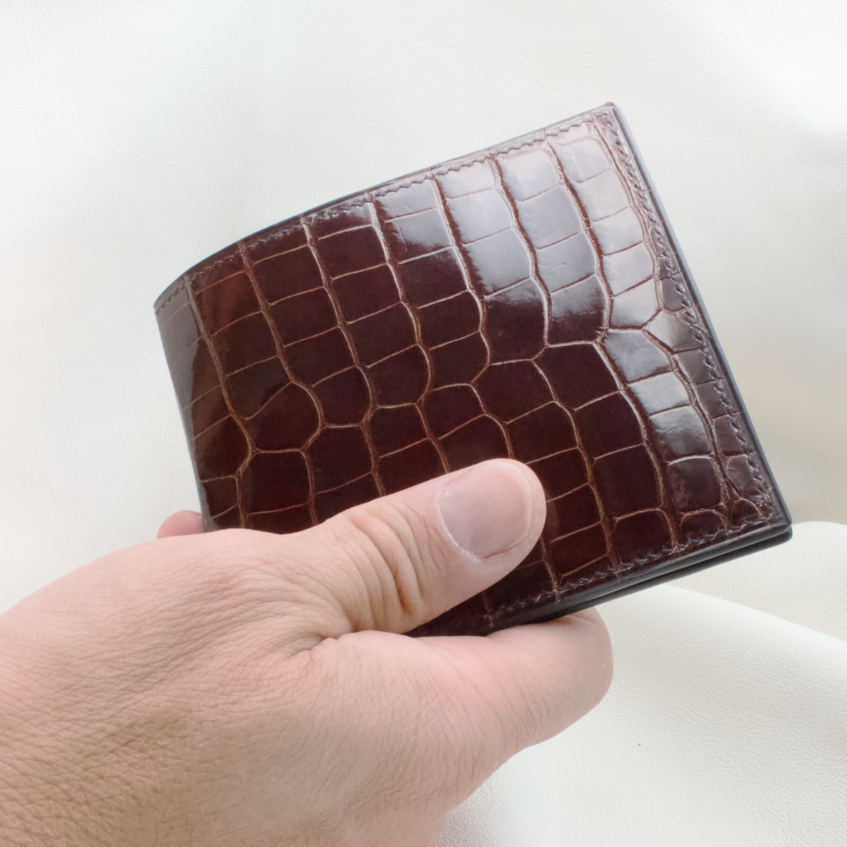 Crivellaro portefeuille croco marron 4