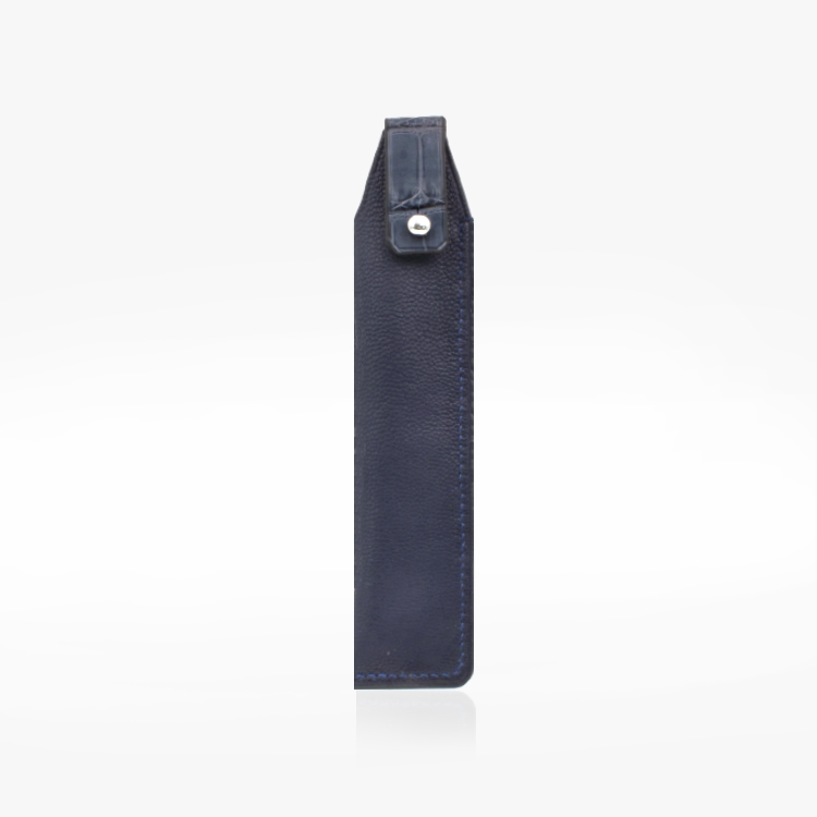 Étui à stylo Cuir Bleu | Croco Bleu