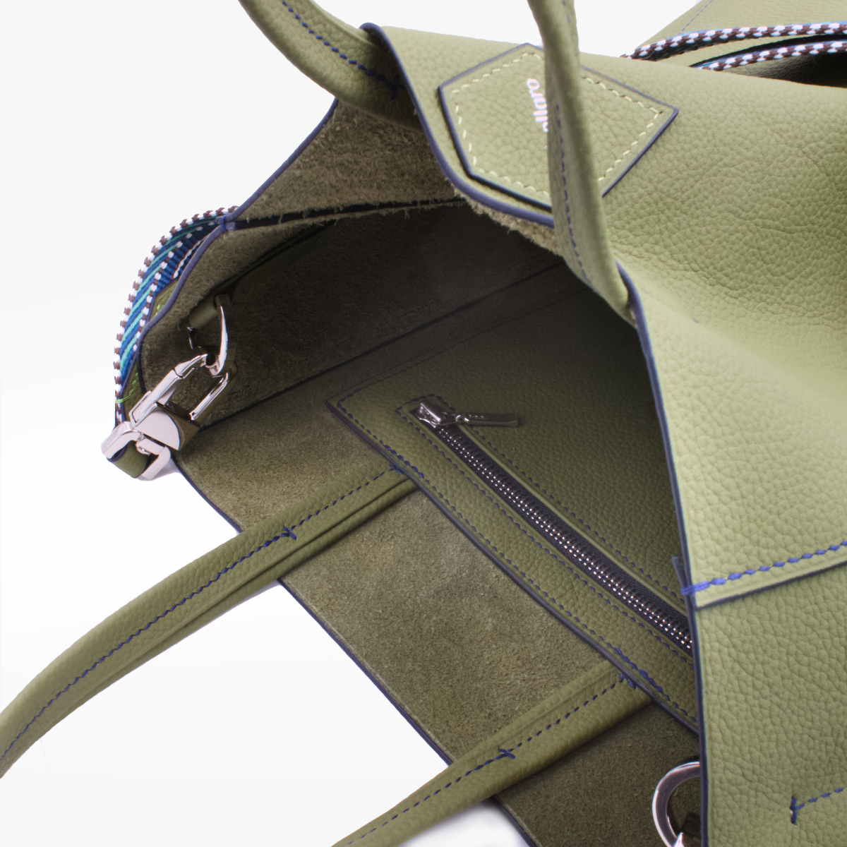 Crivellaro cabas cuir vert 3