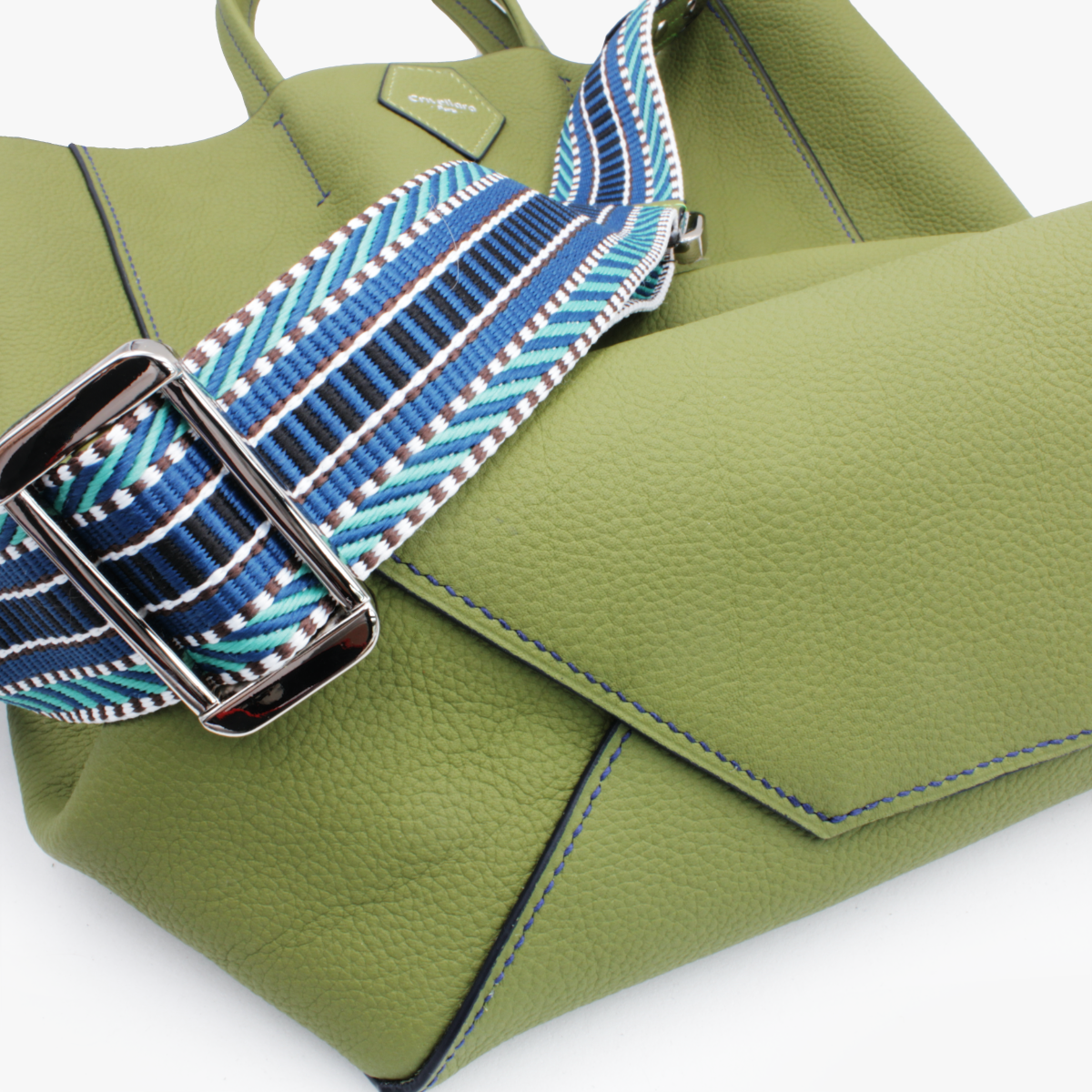 Crivellaro cabas cuir vert 2