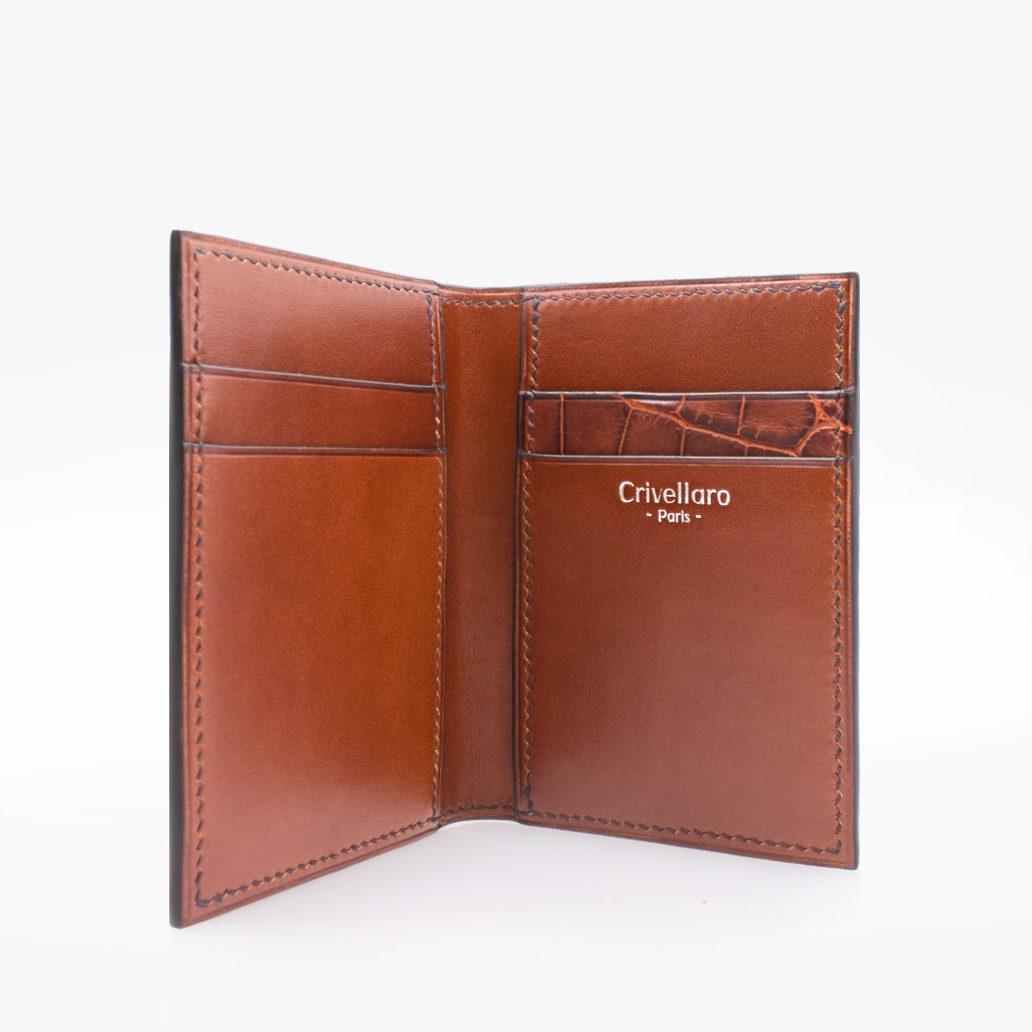 245 Porte 4 cartes Cuir lisse marron 1