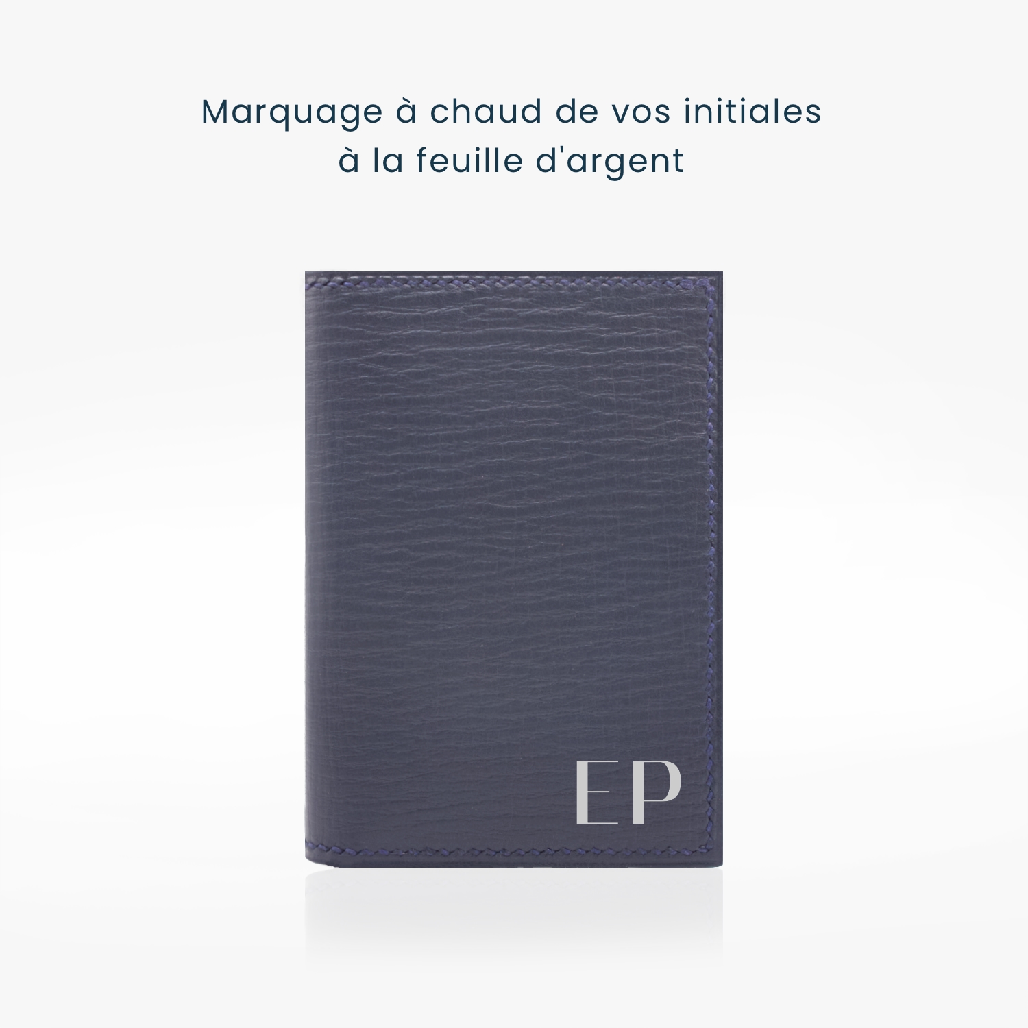 246 Porte 4 cartes Cuir liège bleu marine 3