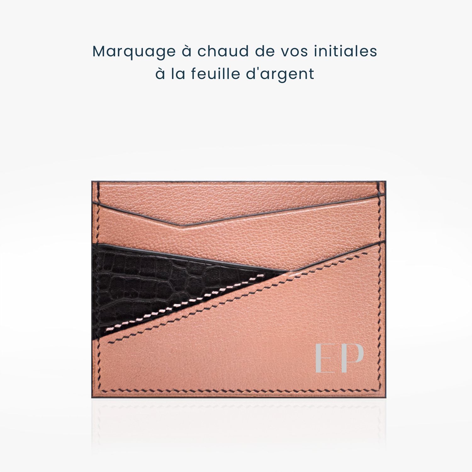 350 Porte cartes puzzle cuir rose noir 4