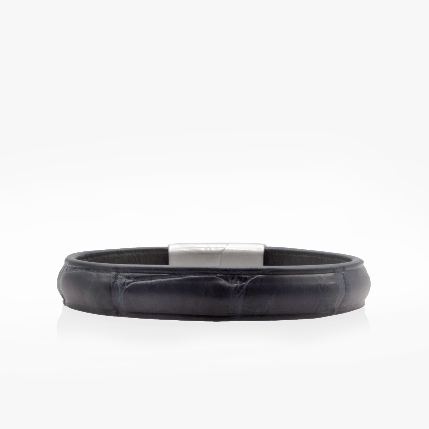 Bracelet cuir crocodile Bleu Marine
