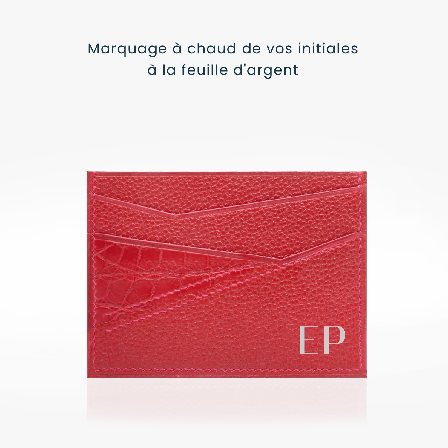 359 Porte cartes prisma cuir rouge 2