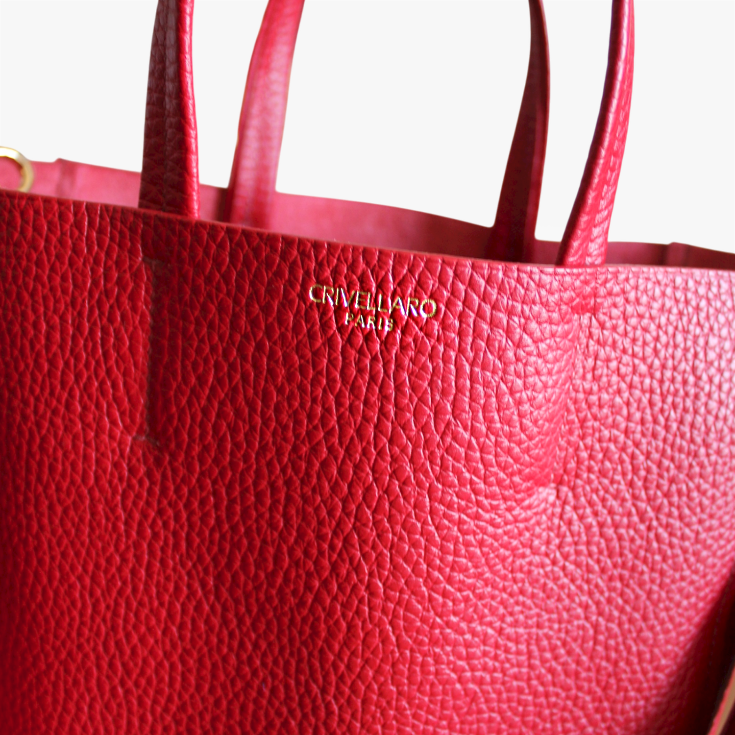 Sac cabas cuir rouge Crivellaro 2
