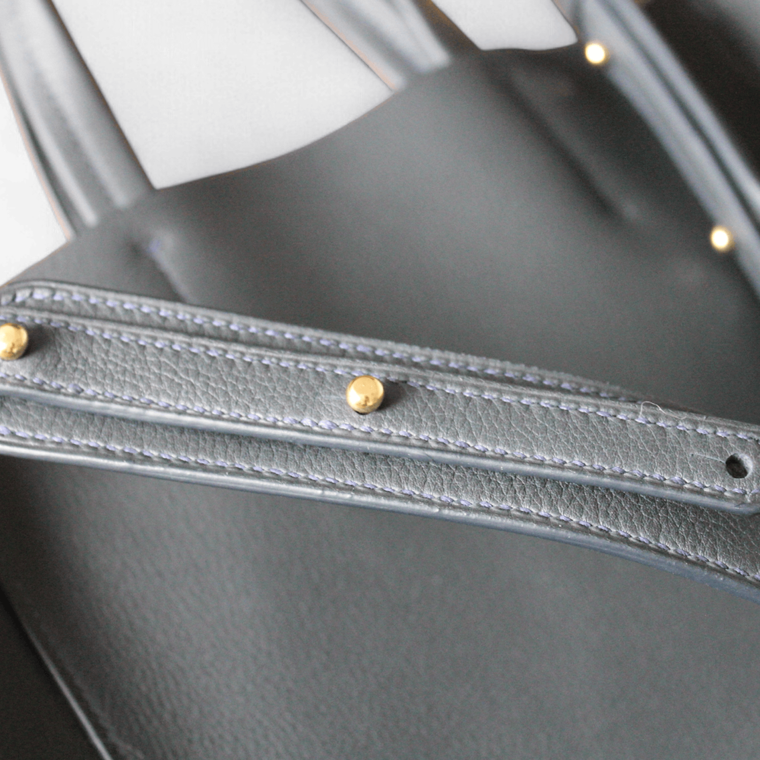 Crivellaro-Sac Cabas cuir Bleu anses