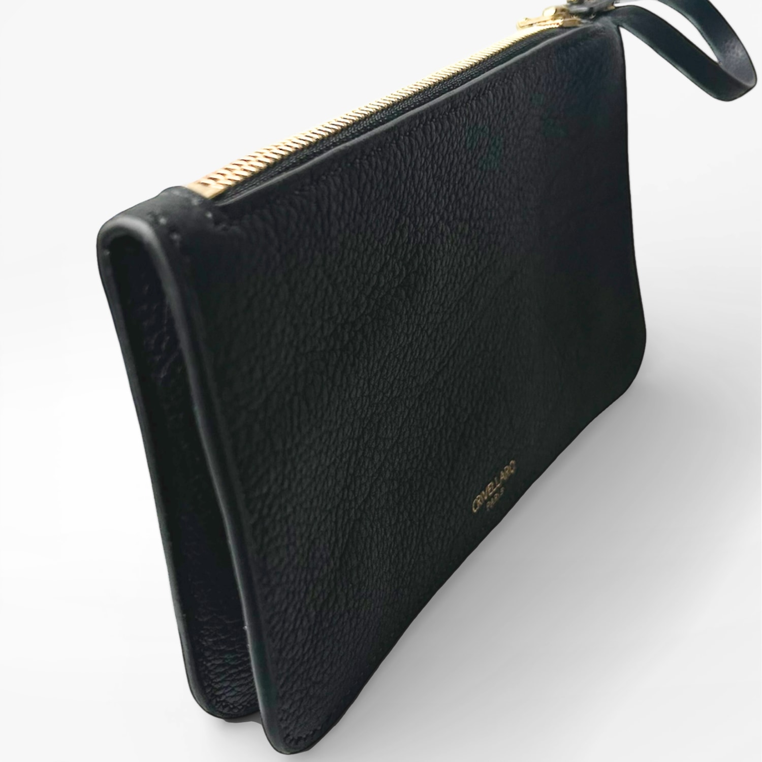 Crivellaro Pochette Sac Cuir Grainé noir coté