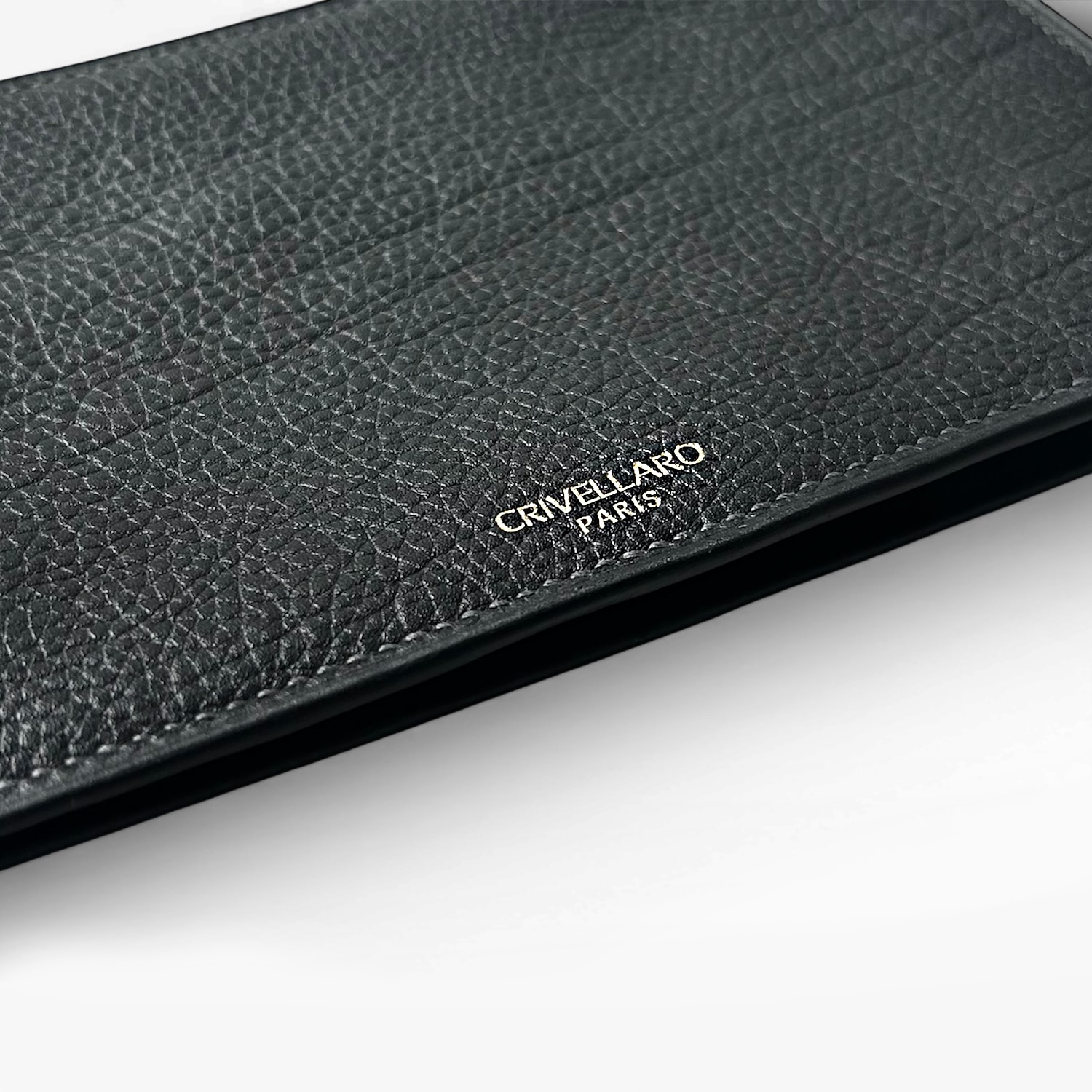 Crivellaro Pochette Sac Cuir Grainé noir logo