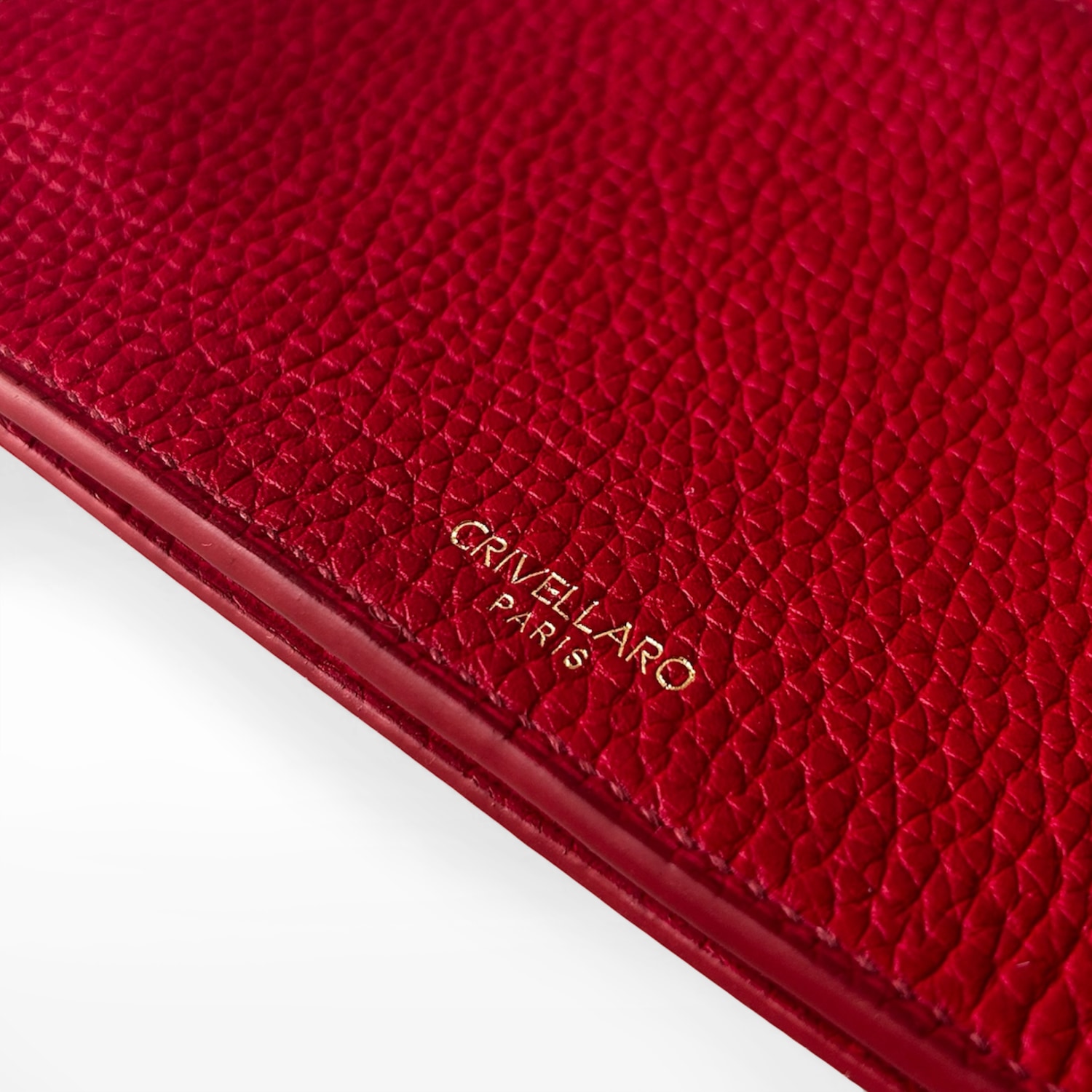 Crivellaro Pochette Sac Cuir Grainé rouge logo