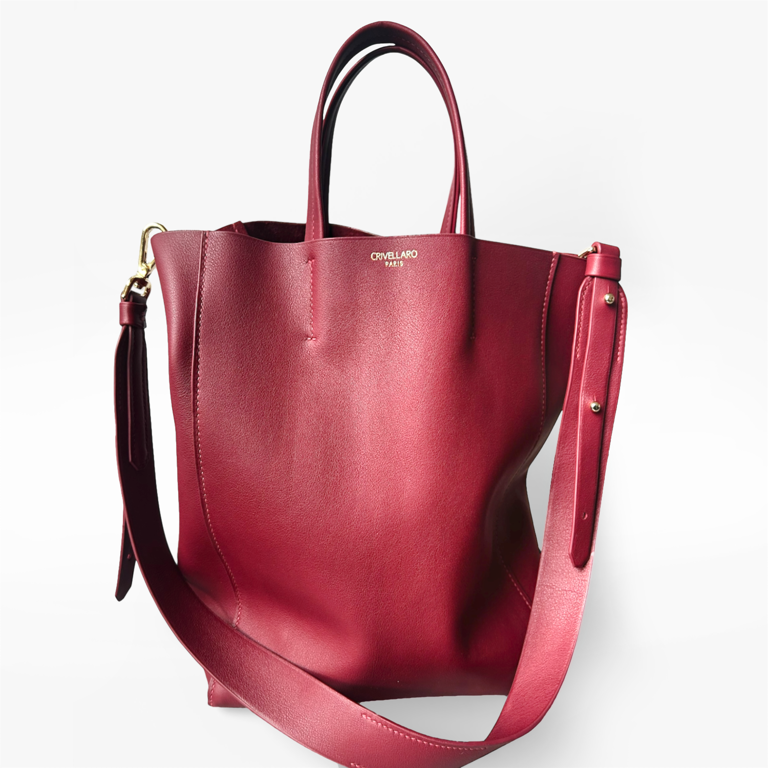 Sac Cabas en cuir souple Bordeaux