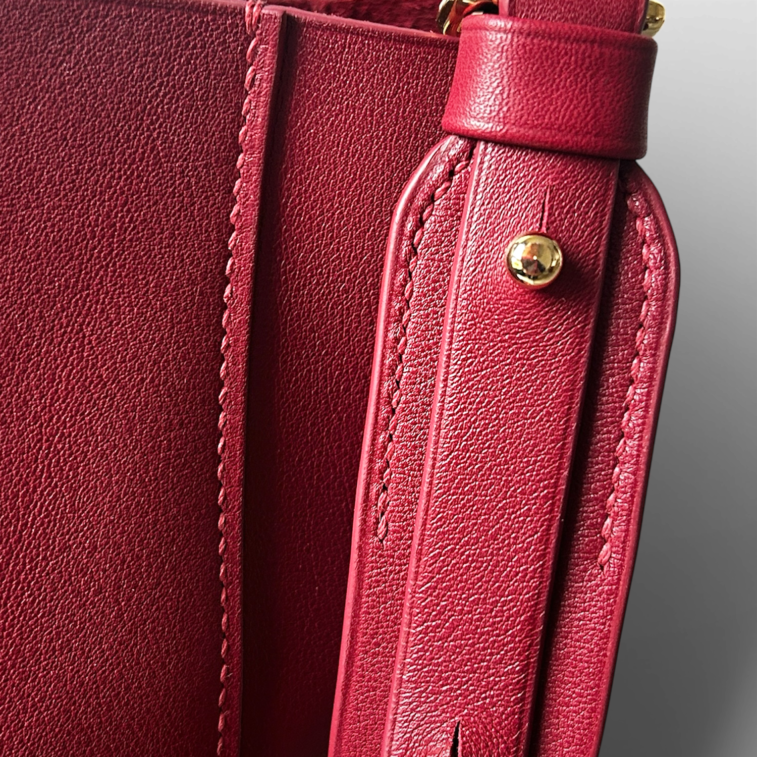 Crivellaro cabas cuir bordeaux zoom bandoulière