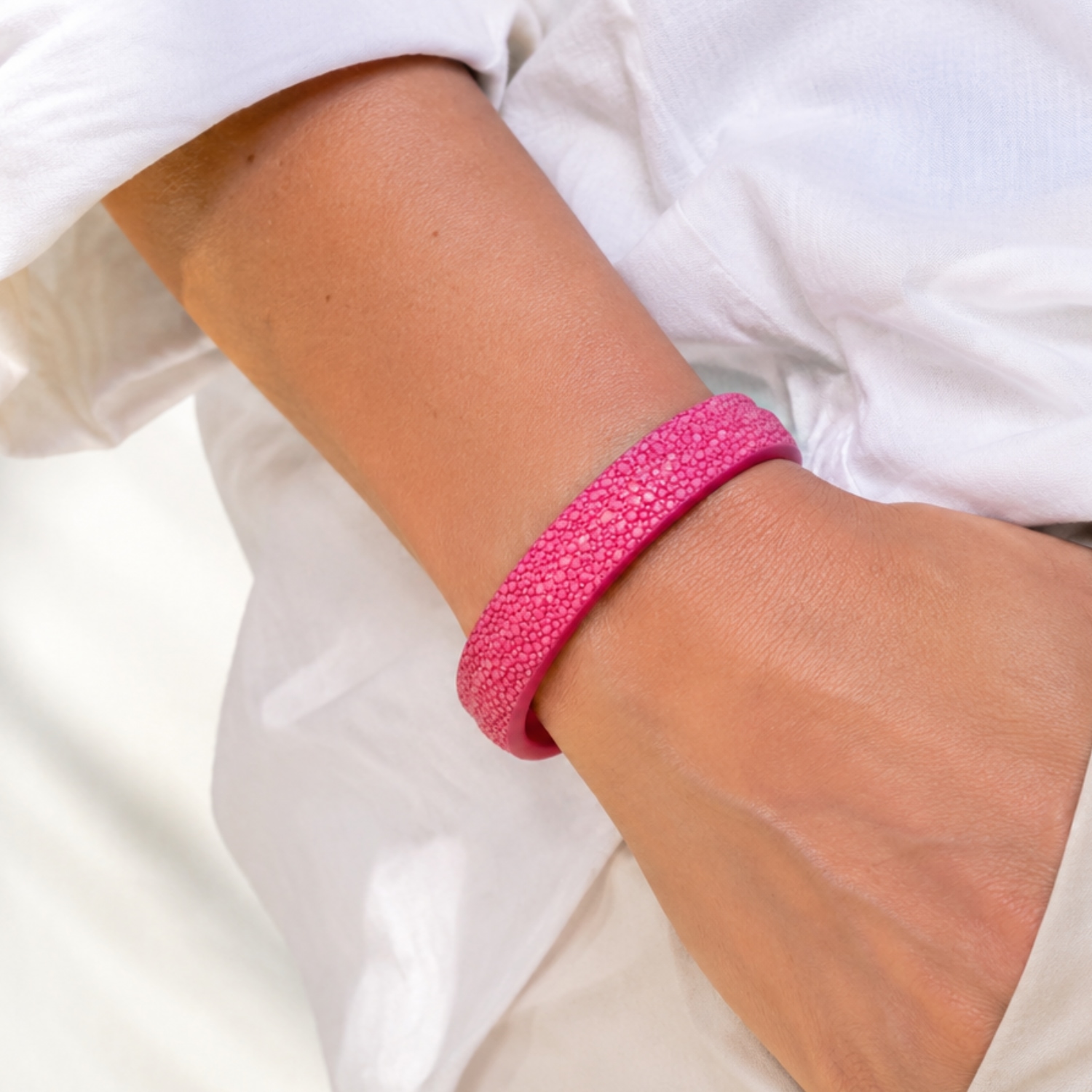 267 Crivellaro bracelet Cuir galuchat rose femme