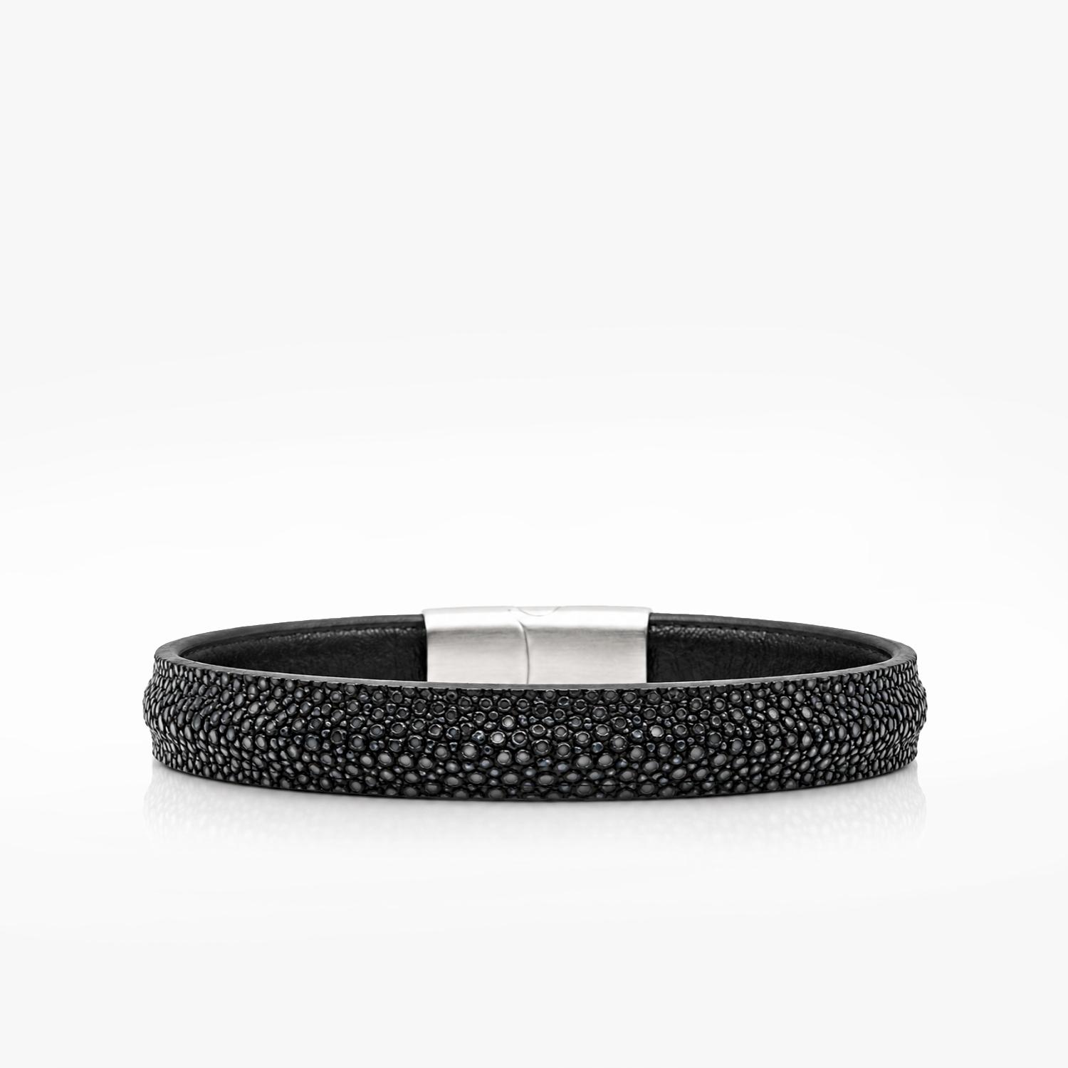 321 Crivellaro Bracelet Cuir galuchat gris noir