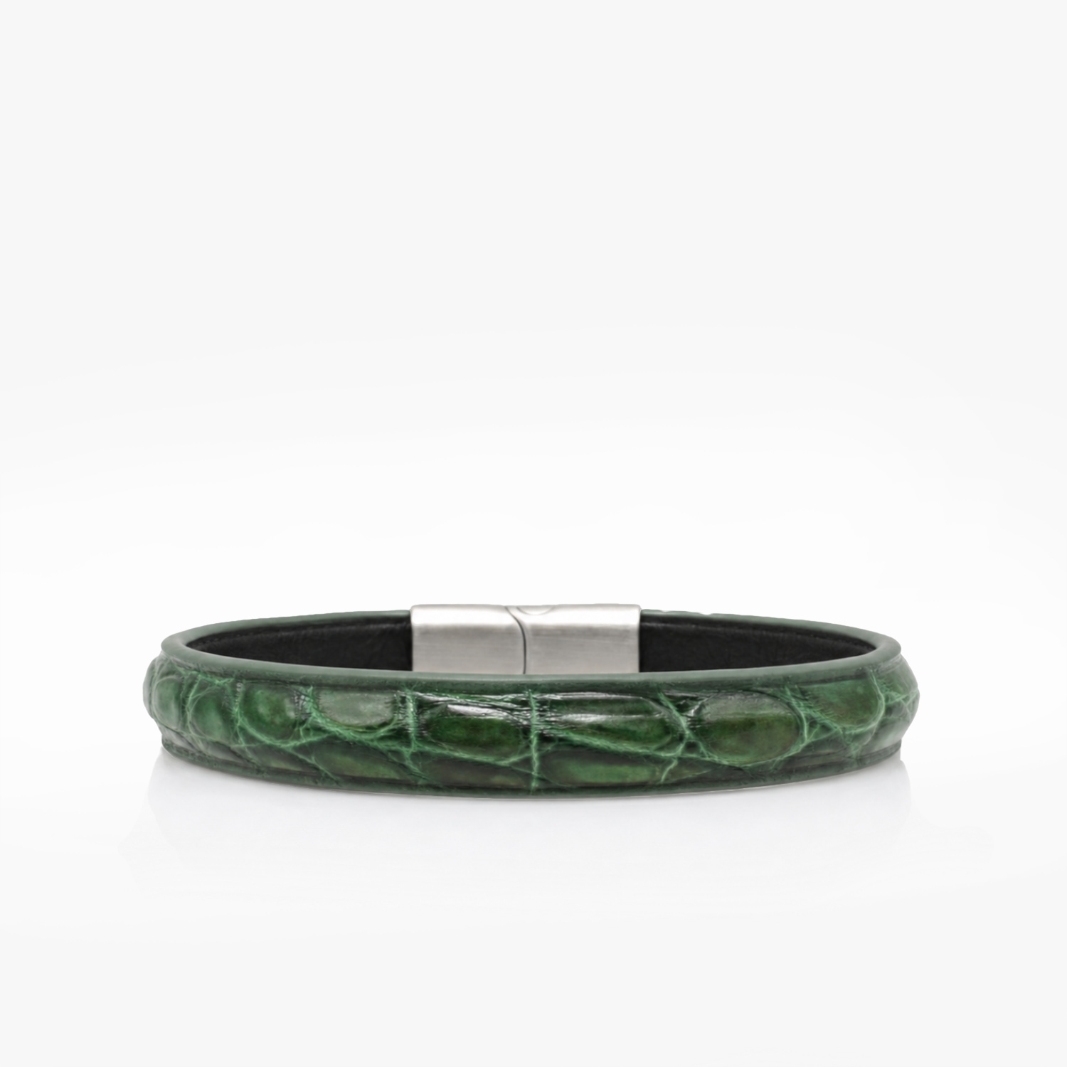 Bracelet cuir crocodile vert