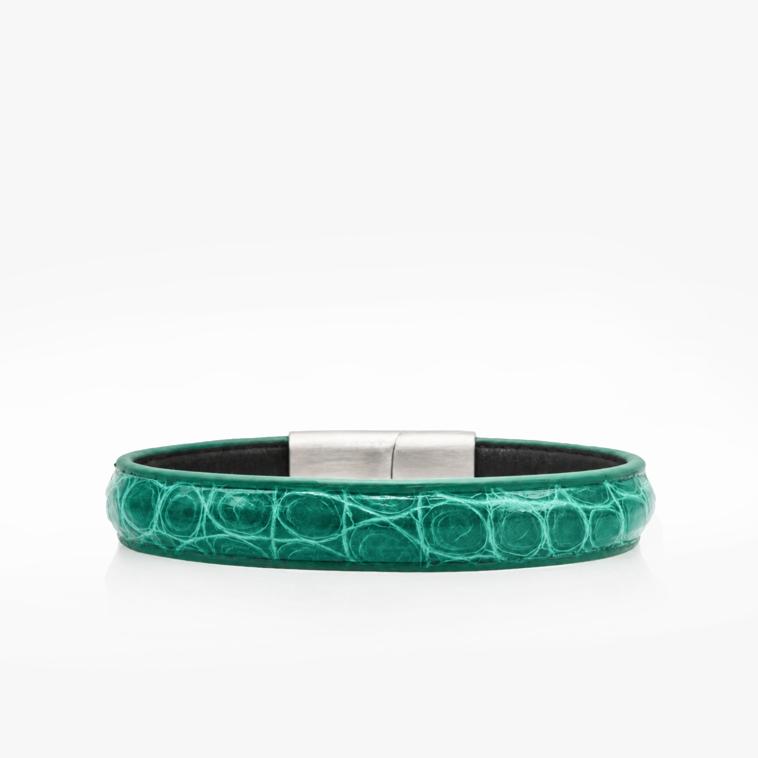 Bracelet cuir crocodile vert édition limitée
