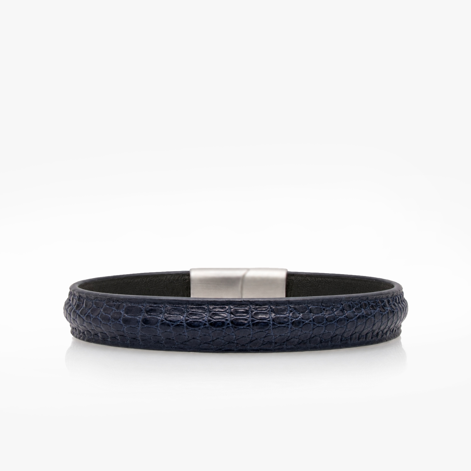 Bracelet Cuir Lézard Bleu Marine