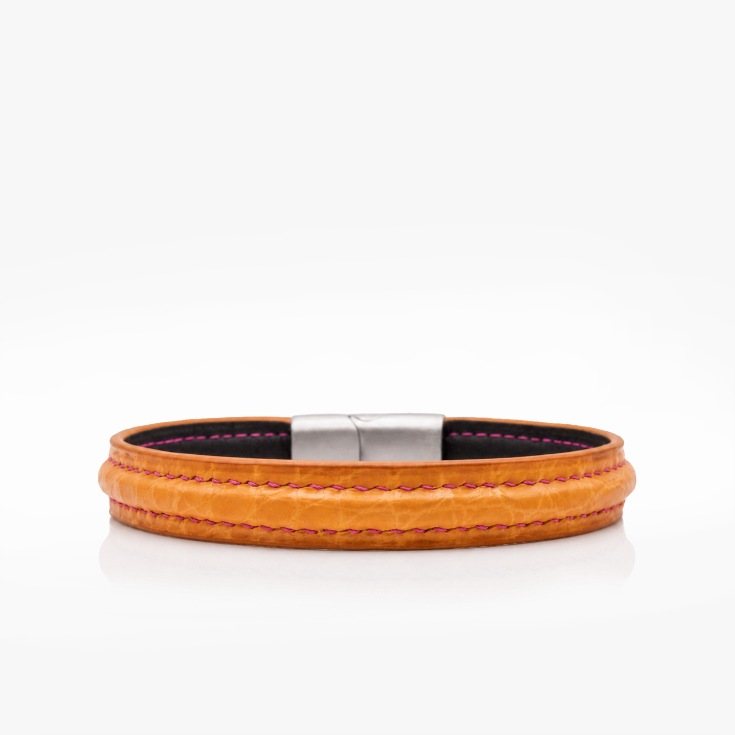 236 Crivellaro bracelet Cuir croco orange couture rose